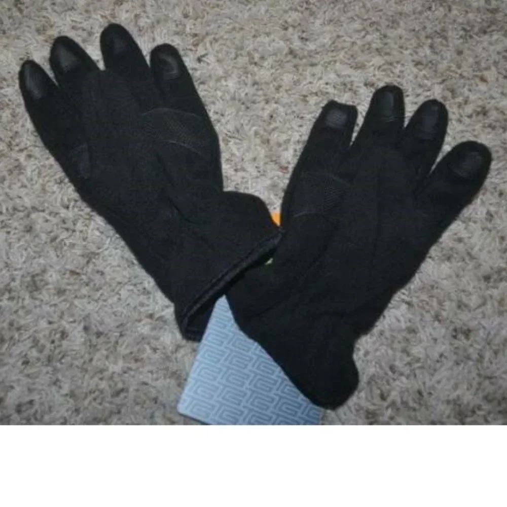 Kids Touchscreen Gloves Black Tek Gear S/M Fleece Warmtek Technology Fitted